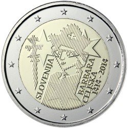 Eslovenia 2014 2 euros conmemorativos 600° Av. coronación de Barbara Celjska