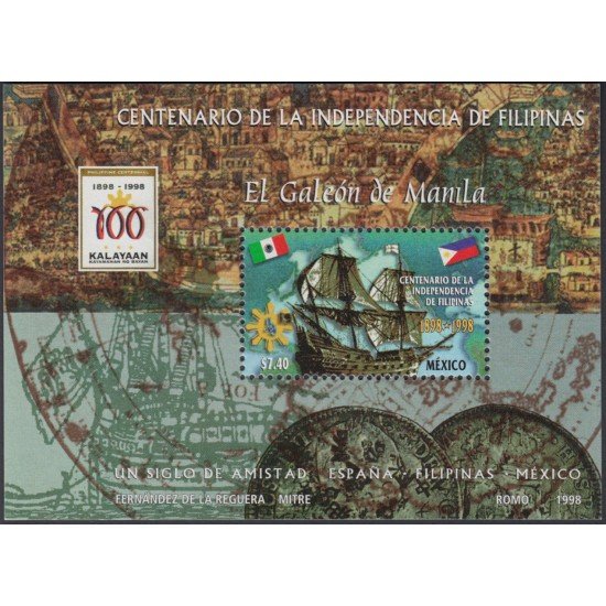 España Spain Emisión Conjunta 1998 México - Filipinas - España HB Galeón 