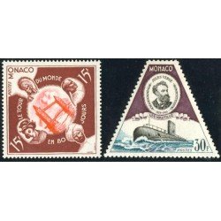 BA2 Monaco  Nº 434 y 36  1955  50º Aniv. muerte de Julio Verne Lujo