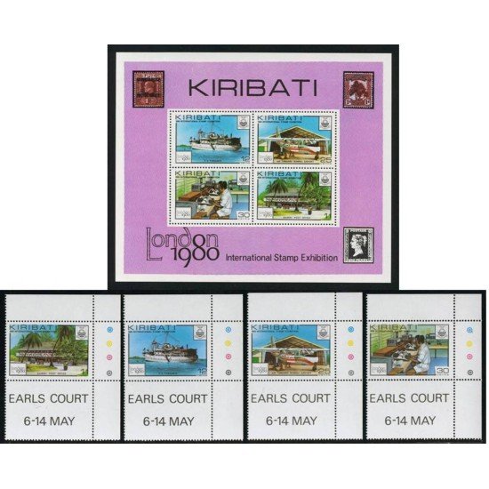 BA1/TRA1 Kiribati 28/31 + HB 2 1980 MNH