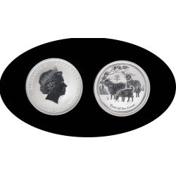 Australia  2 OZ onza  2015 Año de la cabra Year of the goat  2$ Plata Ag