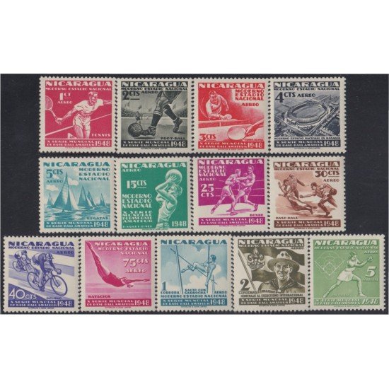 Nicaragua A- 267/79 1949 Deportes 10º Campeonato de beisbol Amateur MNH