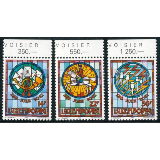 CIN Luxemburgo 1252/54 1992 150 Aniv. de la Oficina de Correos y Telecomunicaciones MNH CIN Luxemburgo 1252/54 1992 150 Aniv. de la Oficina de Correos y Telecomunicaciones MNH