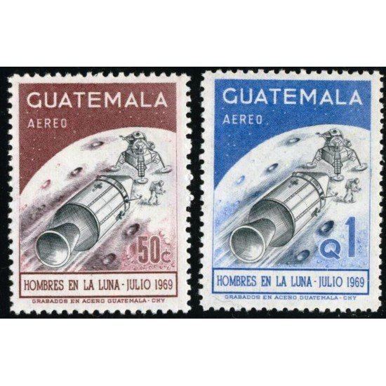 AST Guatemala A- 449/50 1969 Primer hombre en la Luna MNH