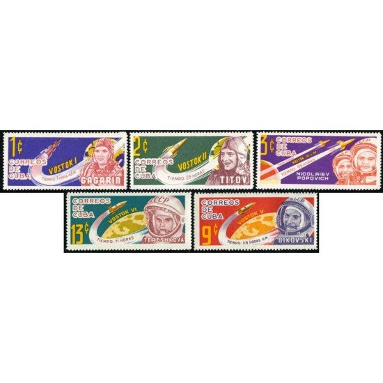 ASTI Cuba 657/59 1963 Vuelos espaciales MNH ASTI Cuba 657/59 1963 Vuelos espaciales MNH