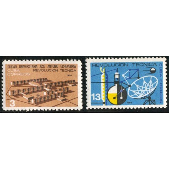 MED/VAR2 Cuba 829/30 1965 Revolución Técnica Ciudad Universitaria José Antonio Echevarría MNH