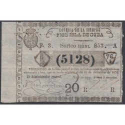 Cuba Lotería De La Isla 24 de Diciembre de 1870 Sorteo nº 853 ( 5128 ) Cuba Lotería De La Isla 24 de Diciembre de 1870 Sorteo nº 853 ( 5128 )
