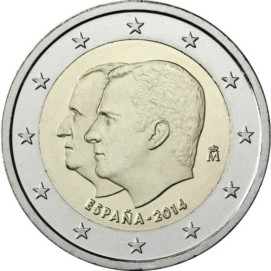 España 2014 2 € euros conmemorativos J Carlos I Felipe VI Cambio  jefatura Estado 