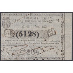 Cuba Lotería De La Isla 15 de Noviembre de 1870 Sorteo nº 851 ( 5128 ) Cuba Lotería De La Isla 15 de Noviembre de 1870 Sorteo nº 851 ( 5128 )