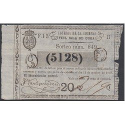 Cuba Lotería De La Isla 11 de Octubre de 1870 Sorteo nº 849 ( 5128 ) Cuba Lotería De La Isla 11 de Octubre de 1870 Sorteo nº 849 ( 5128 )