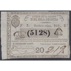 Cuba Lotería De La Isla 23 de Septiembre de 1870 Sorteo nº 848 ( 5128 ) Cuba Lotería De La Isla 23 de Septiembre de 1870 Sorteo nº 848 ( 5128 )