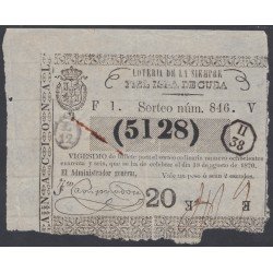 Cuba Lotería De La Isla 18 de Agosto de 1870 Sorteo nº 846 ( 5128 ) Cuba Lotería De La Isla 18 de Agosto de 1870 Sorteo nº 846 ( 5128 )
