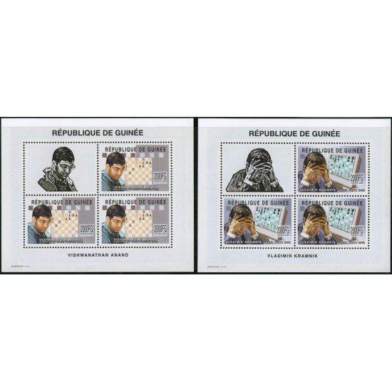 AJZ1 Guinea Guinee HB 2177/78 en Hojitas 2002 MNH AJZ1 Guinea Guinee HB 2177/78 en Hojitas 2002 MNH
