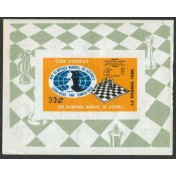 AJZ2  Cuba HB 27 1966 17º Olimpiadas de Ajedrez en La Habana MNH  