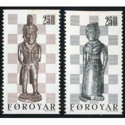 AJZ2  Islas Feroe  Nº 76/77 Ajecrez Chess 1983  MNH