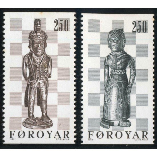 AJZ2  Islas Feroe  Nº 76/77 Ajecrez Chess 1983  MNH