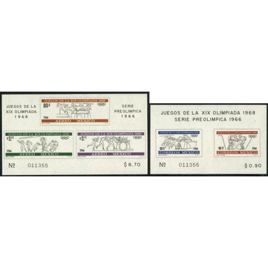 DEP1 Mexico HB 5/6 1966 Serie pre-olímpica 1966 MNH DEP1 Mexico HB 5/6 1966 Serie pre-olímpica 1966 MNH