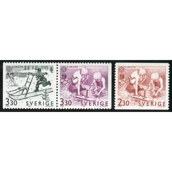 DEP1 Suecia Sweden 1521/23 1989 Europa Juegos infantiles MNH DEP1 Suecia Sweden 1521/23 1989 Europa Juegos infantiles MNH