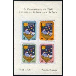 DEP1 Paraguay HB 6 1961 En conmemoración del XVIII Campeonato Sudamericano de Tenis MNH