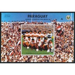 DEP1 Paraguay HB 443 1985 Equipo de Fútbol Clasificado para México 86  MNH