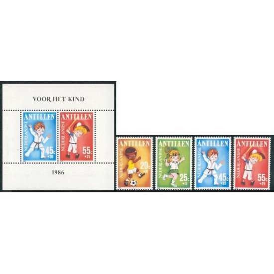 DEP1 Antillas Holandesas 785/88+HB 30 1986 deportes fútbol tenis judo MNH DEP1 Antillas Holandesas 785/88+HB 30 1986 deportes fútbol tenis judo MNH