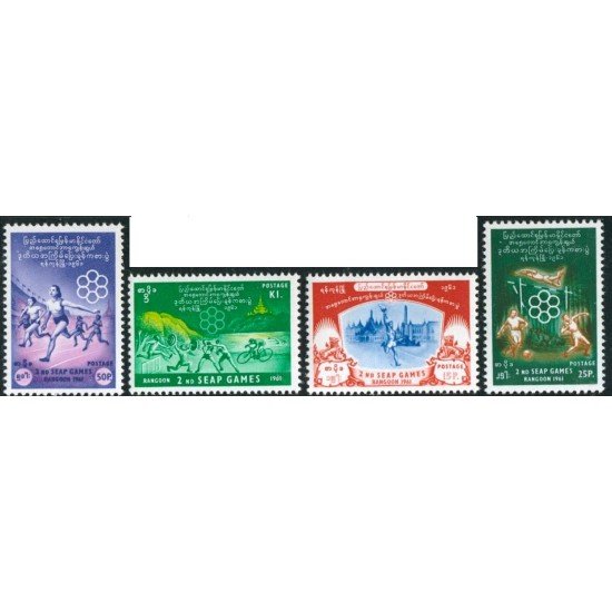 DEP2 Birmania Burma  Nº 82/85  1961 deportes   MNH