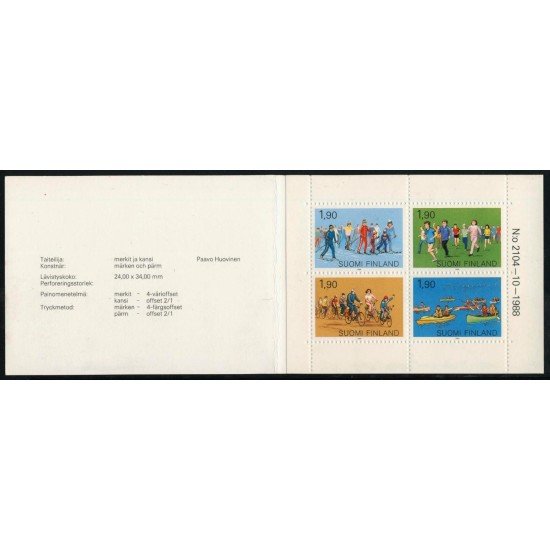 DEP2 Finlandia Finland  Nº 1038 Carnet   1988   MNH