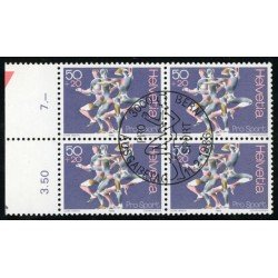 DEP2 Suiza Switzerland  Nº 1243 Bloque 4  1986  Gimnastas Usado
