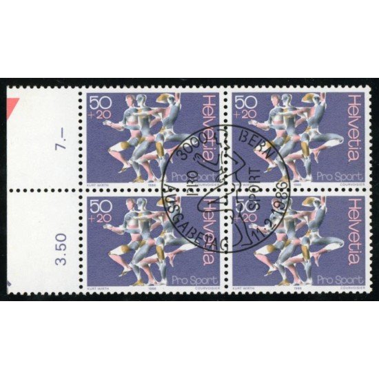 DEP2 Suiza Switzerland Nº 1243 Bloque 4 1986 Gimnastas Usado DEP2 Suiza Switzerland Nº 1243 Bloque 4 1986 Gimnastas Usado
