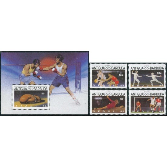 DEP2 Antigua y Barbuda Nº 971/74 + HB 125 MNH DEP2 Antigua y Barbuda Nº 971/74 + HB 125 MNH