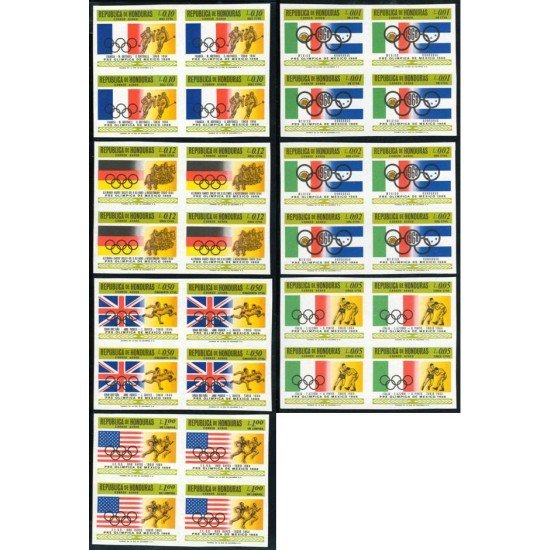 DEP1 Honduras A- 404/10 1968 Juegos olímpicos de México Bloque 4 Sin dentar  MNH