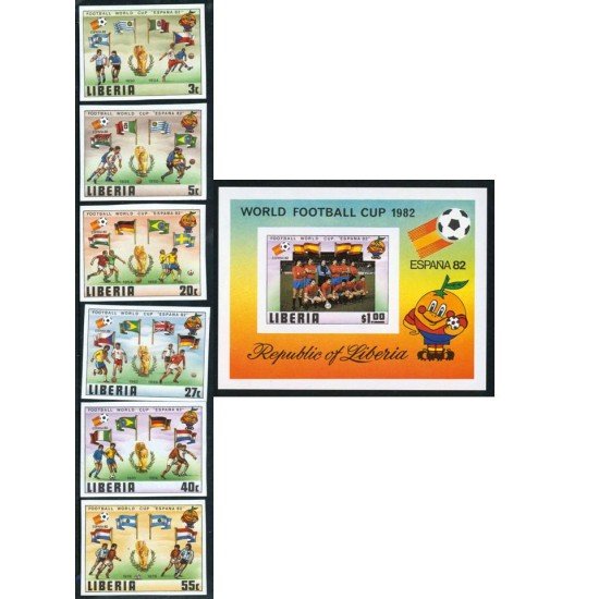 DEP2 Liberia 886/93 sin dentar + HB 95 MNH