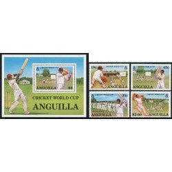 DEP3  Anguilla  Nº 698/01 + HB 78  deportes cricket MNH