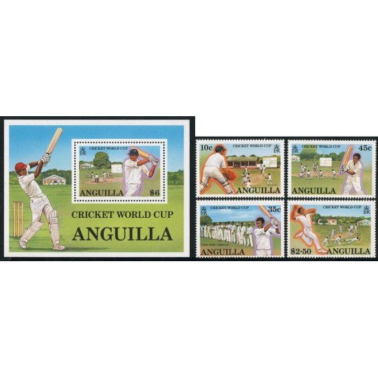 DEP3  Anguilla  Nº 698/01 + HB 78  deportes cricket MNH