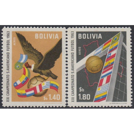 Bolivia A-228/29 1963 21º Campeonato sudamericano de Fútbol MNH Bolivia A-228/29 1963 21º Campeonato sudamericano de Fútbol MNH