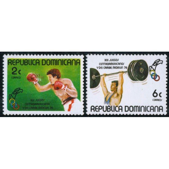 DEP3 Rep. Dominicana 824/25 1978 XIII Juegos Centroamericanos y del Caribe Boxeo y Pesas MNH DEP3 Rep. Dominicana 824/25 1978 XIII Juegos Centroamericanos y del Caribe Boxeo y Pesas MNH