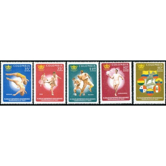 Colombia A- 403/07 1961  1961 IV Juegos Deportivos Bolivarianos MNH