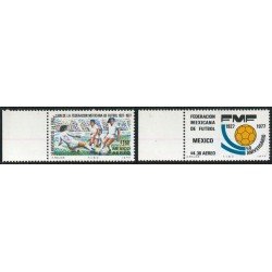 DEP4 Mexico A- 423/24 1977 50 Aniversario de la federación mexicana de fútbol MNH