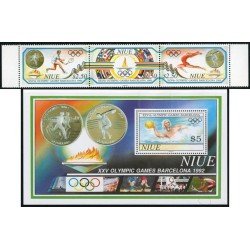 DEP4 Niue 587/89 + HB 119 1992 MNH DEP4 Niue 587/89 + HB 119 1992 MNH