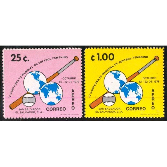 DEP4 El Salvador A- 417/18 1978 IV Campeonato Mundial de Softbol femenino MNH DEP4 El Salvador A- 417/18 1978 IV Campeonato Mundial de Softbol femenino MNH