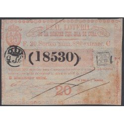 Cuba Lotería De La Isla 04 de Abril de 1872 Sorteo nº 880 ( 5128 )