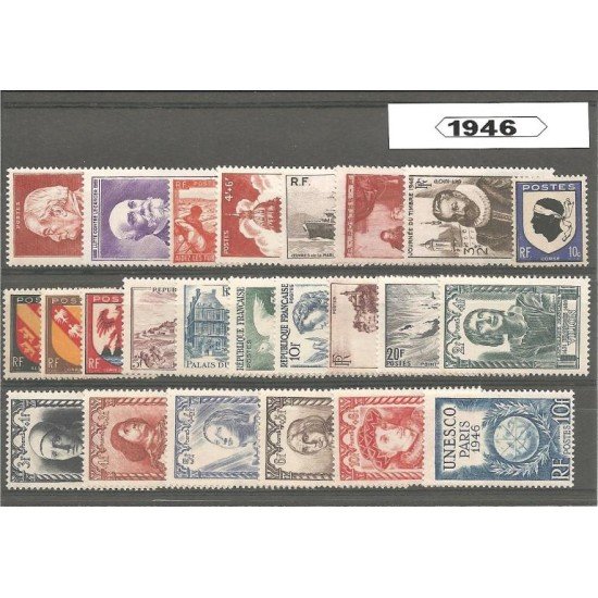 Francia France 1946 Año Completo MNH