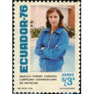Ecuador A- 629 1976 Campeona Natación Mariuxi Febres MNH