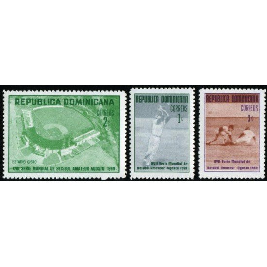 DEP5  Rep. Dominicana 675/77 1970 Deportes Campeones del Mundo de Béisbol Amateur  MNH