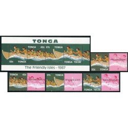 DEP5 Tonga 668/71 + HB 9  1987  MNH