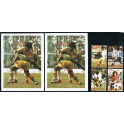 DEP5 Bhutan  Nº 558/61 + HB 82/83 deportes fútbol  MNH