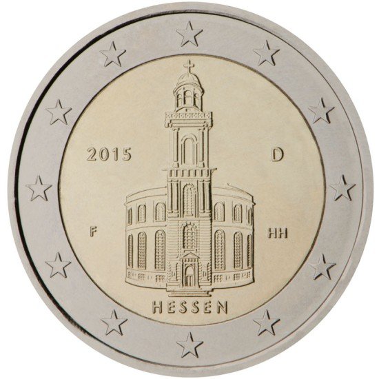 Alemania 2015 2 € euros conmemorativos Hessen San Pablo ( 5 monedas ) Alemania 2015 2 € euros conmemorativos Hessen San Pablo ( 5 monedas )