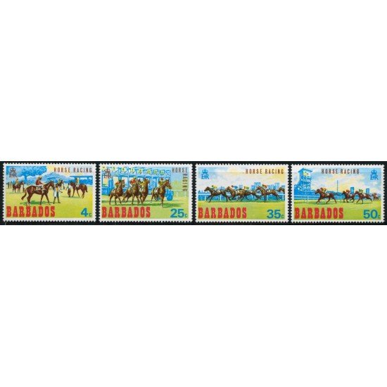 DEP6  Barbados 289/92 fauna carrera de caballos MNH