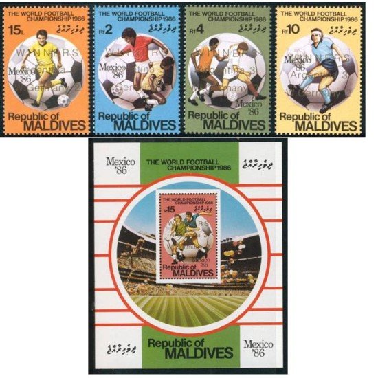 DEP6 Maldivas MAldives 1081/84 + HB 122  1986   MNH