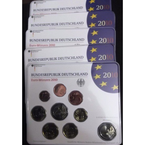 Alemania 2010 Cartera Oficial Euros € (5 cecas) Alemania 2010 Cartera Oficial Euros € (5 cecas)